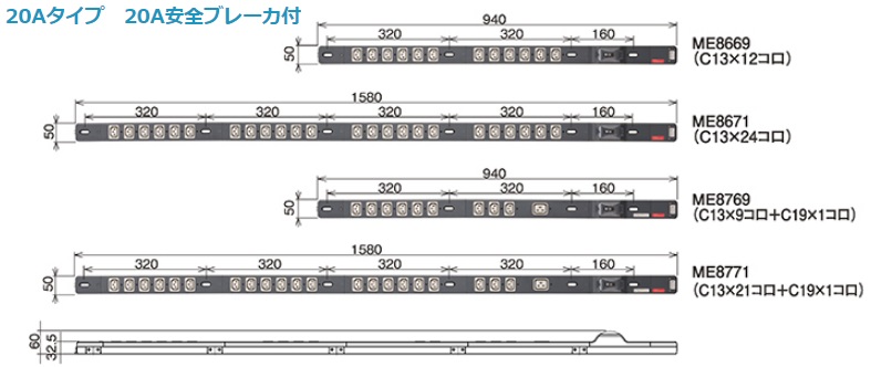 ブレーカー付ｺﾝｾﾝﾄバー