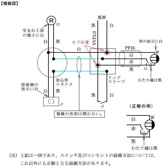 平成２５年下期電気工事士技能試験複線図