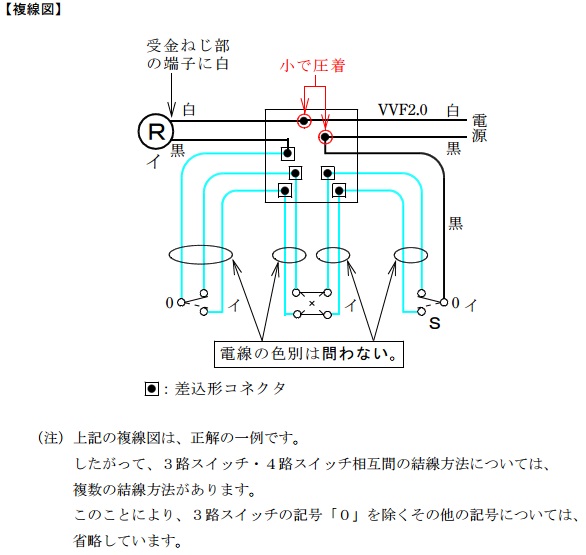 平成２５年上期電気工事士技能試験複線図