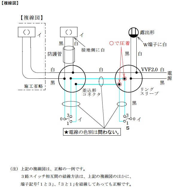 平成２６年下期電気工事士技能試験複線図